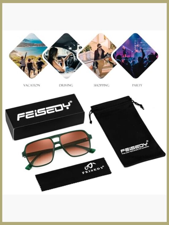 Retro Square Aviator Sunglasses Plastic Frame UV400 Protection main image 4